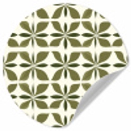 Botanisch - Retro - Groen Wandcirkel behangsticker klein 186 -3d