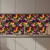 Warm - Patroon - Penseel - Viooltjes keuken achterwand 2 middel 871 zz_3dshopping