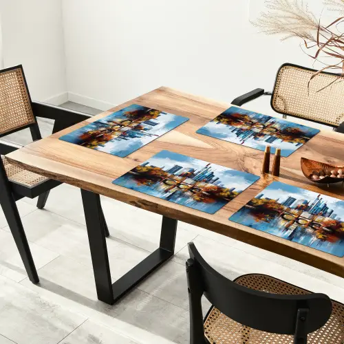 Bomen Frankfurt- Stad - Skyline - Brug Placemat vinyl groot -zzsfeer4_Kitchenyeah-website