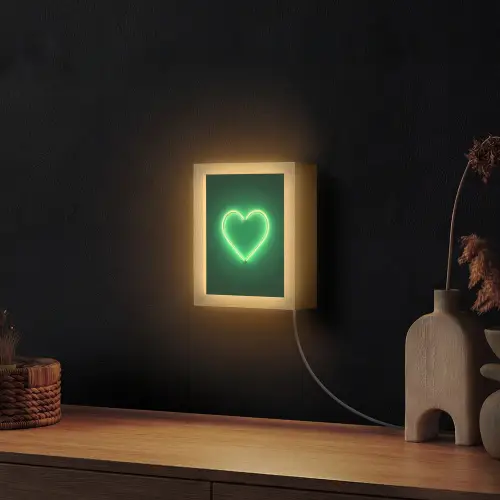 Neon - Groen - Licht Light Box met kabel (Wandlamp) klein -sfeer1