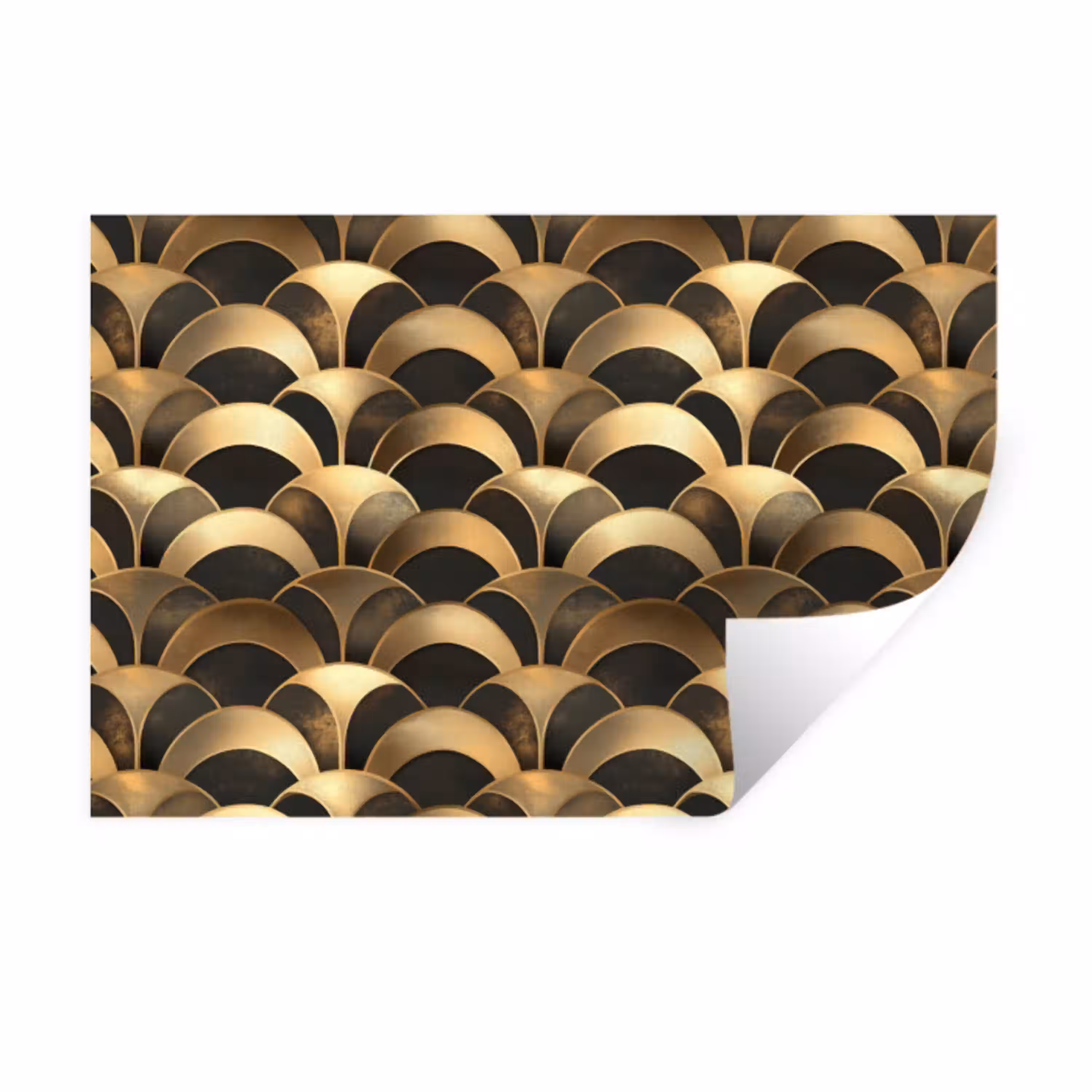 Schubben - Structuur - Goud Muursticker klein 286 -3d