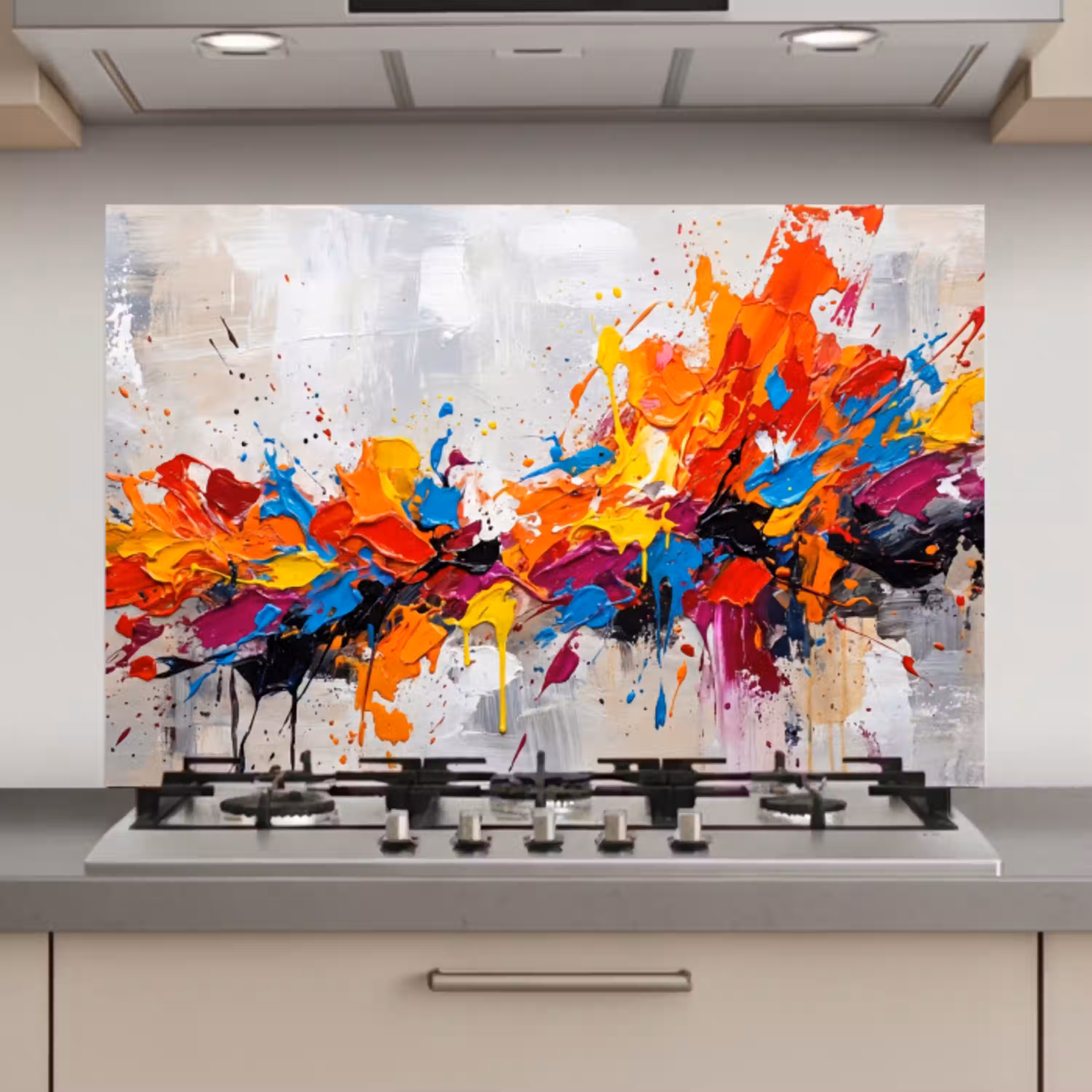 Abstract - Schilderij - Kleurrijk - Dynamisch keuken achterwand spatscherm klein -3d_website