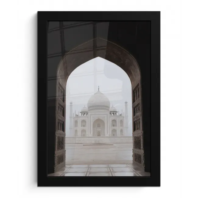 Donkere poort - Symmetrische koepel - Minaretten fotolijst zwart zonder passe partout klein -3d