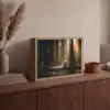 Konijn - Bos - Zonnestralen Light Box met batterij (Wandlamp) middel -sfeer2