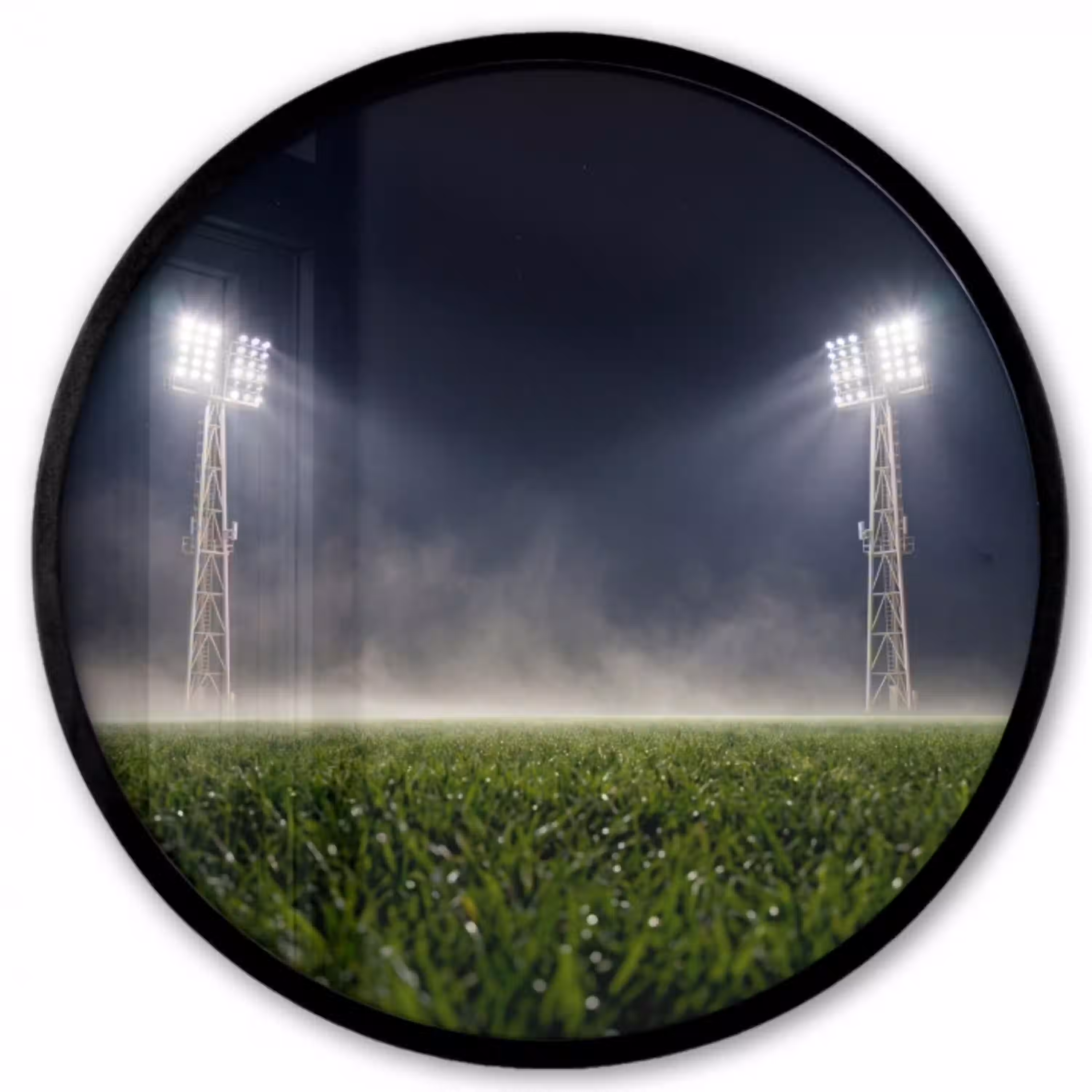 Stadion - Lichtmast - Sport - Nacht Fotolijst rond zonder passe partout klein -3d