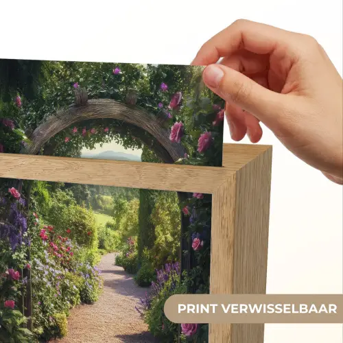 Doorkijk - Bloemen - Natuur - Rozenboog Light Box met kabel (Wandlamp) klein -USP_websiteprintNL