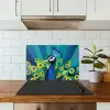 Pauw - Cirkels - Blauw keuken achterwand spatscherm klein -sfeer2