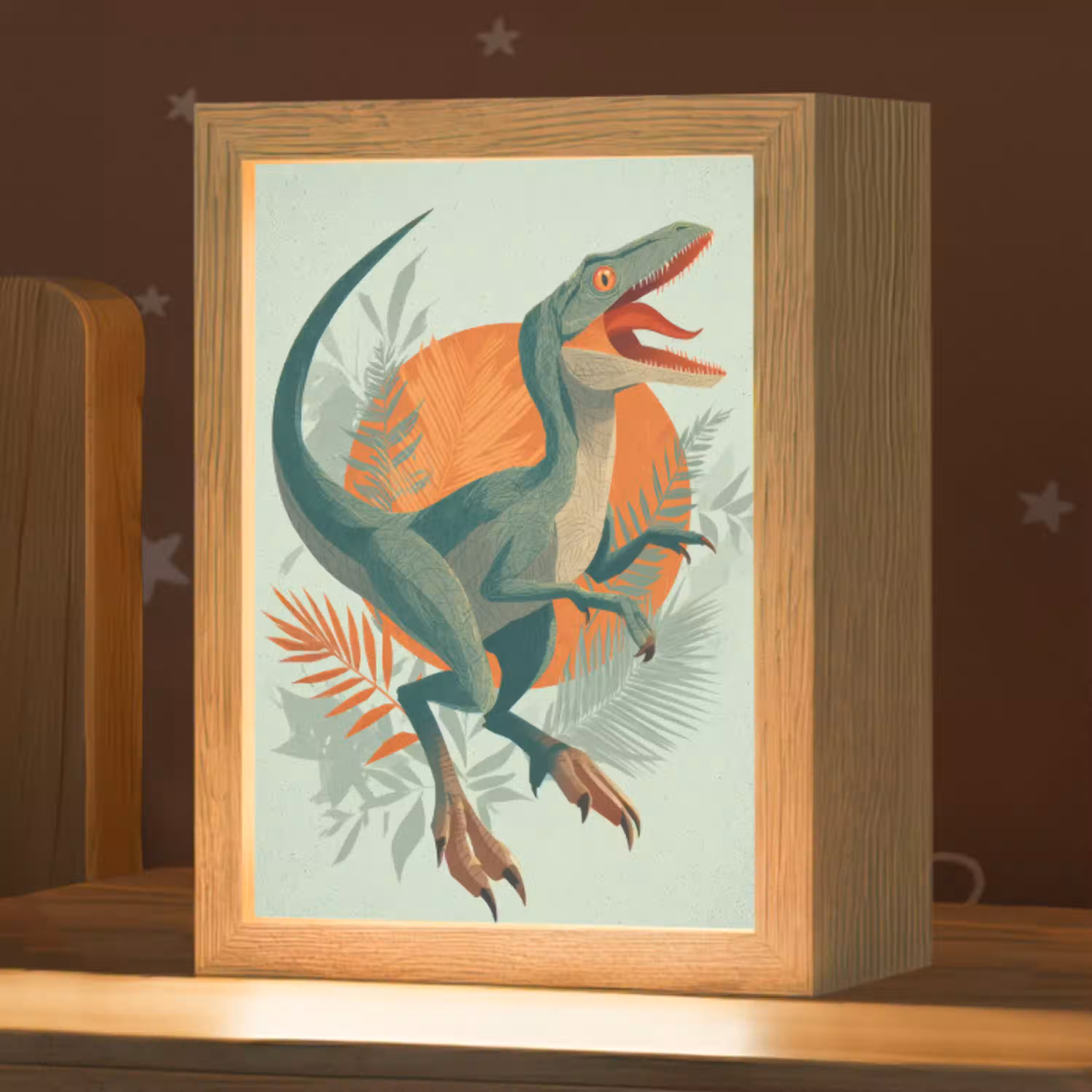 Dino - Bladeren - Grafisch - Groen Light Box met kabel klein -zzz_3d_website