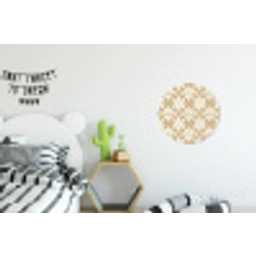 Bloemen - Patroon - Beige Wandcirkel aluminium klein 190 -kinderkamer