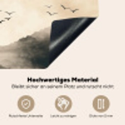 Landschap - Japandi - vogel Inductie beschemer met haakjes klein -ky-onderkant-de