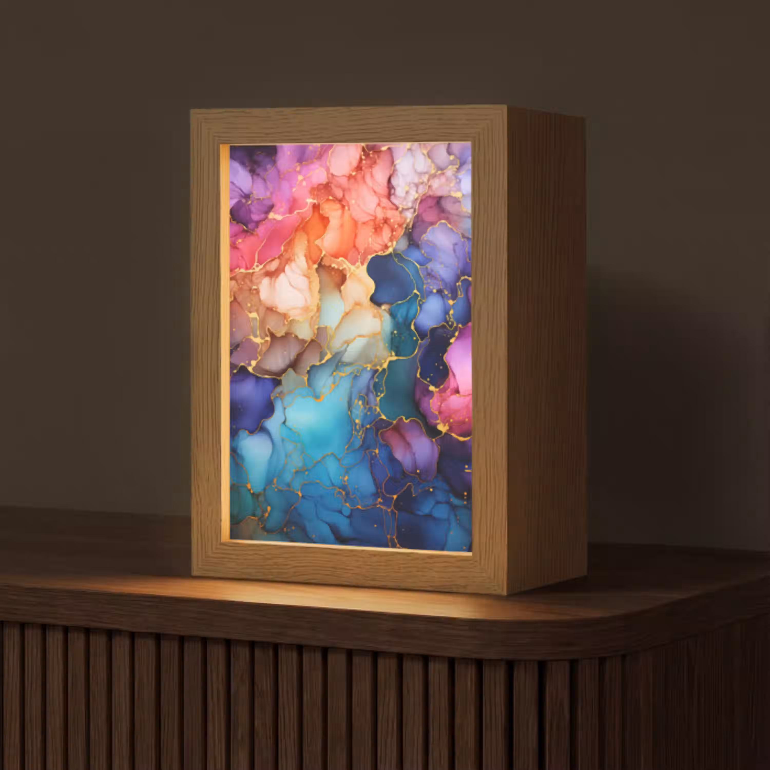 Marmer - Kleurrijk - Kleuren - Abstract Light Box met kabel (Tafellamp) klein -z3d_website