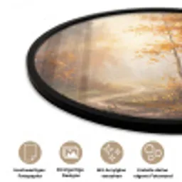 Bospad - Herfstbladeren - Natuur - Schilderachtig - Oranje Fotolijst rond zonder passe partout klein -closeup_DE