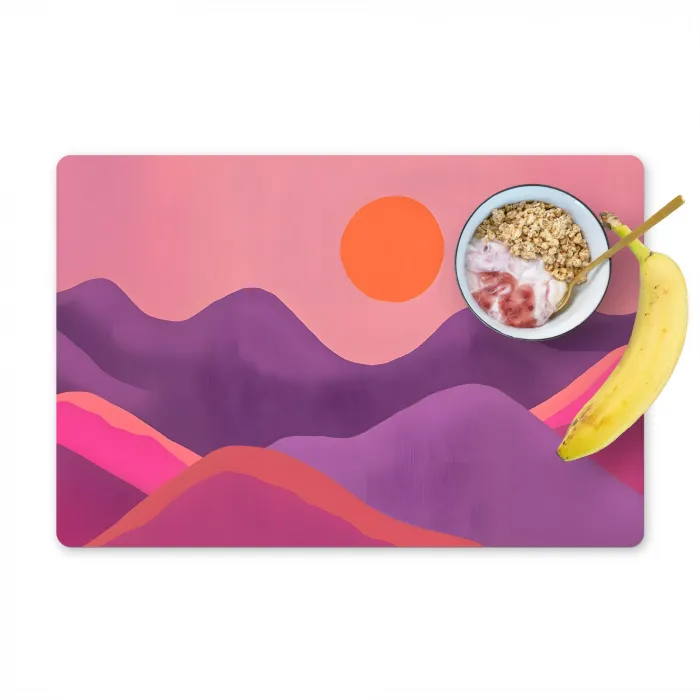 Zon - Heuvels - Paars - Abstract Placemat vinyl groot -zzzproduct_Kitchenyeah-website