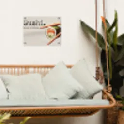 Sushi - Zalm - Rijst - Japans tuinposter los doek klein -sfeer7