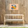 Illustratie - Sinaasappels - Donkerblauw - Bloemen Tuinposter op houten frame 2 cm dik klein -sfeer4