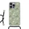Klassiek - Botanisch - Groen Hoesje iPhone 16 Pro Max met koord klein 804 -3d