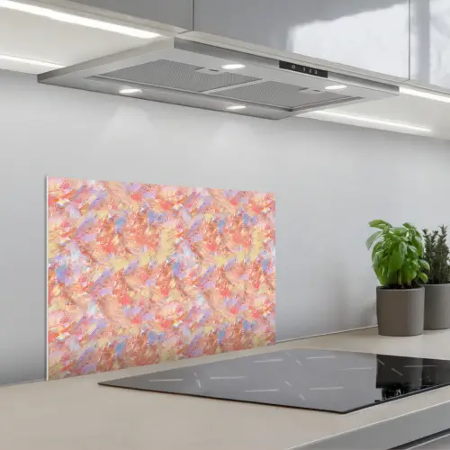 Abstract - Multi - Kleur - Verf keuken achterwand spatscherm klein 900 -3d_schuin