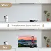 Brug - Rood - Skyline - Water keuken achterwand spatscherm klein -voor_na_NL