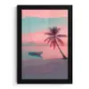 Zee - Boot - Zonsondergang fotolijst zwart zonder passe partout klein -3d