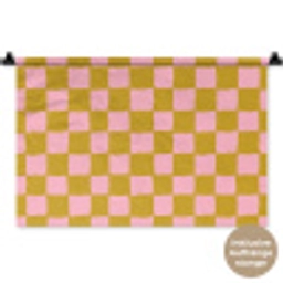 Patroon - Vierkant - Roze Wandkleed katoen klein 269 -t3d_DE