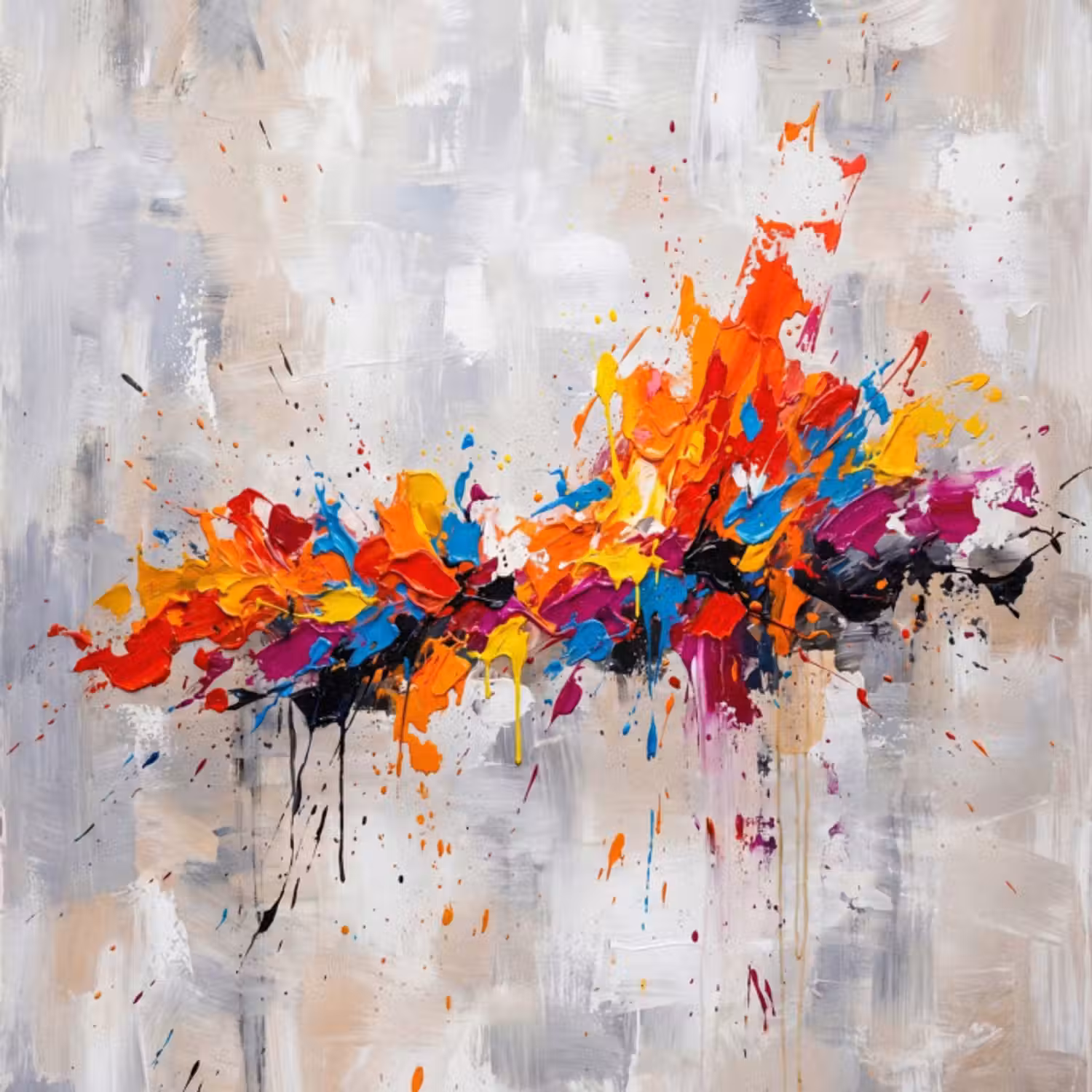Behang - Abstract - Schilderij - Kleurrijk - Dynamisch