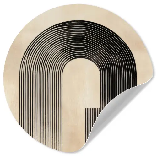 Boog -  Strepen - Minimalistisch - Zwart Wandcirkel behangsticker klein -3d