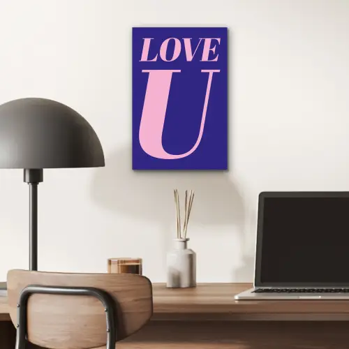 Love - Blauw - Valentijn aluminium wit klein -sfeer5