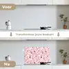Terrazzo - Patroon - Roze keuken achterwand spatscherm klein 900 -voor_na_NL