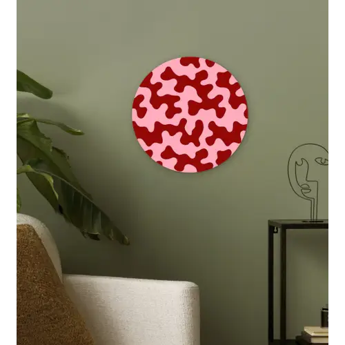 Modern - Abstract - Rood Wandcirkel kunststof plaat 5mm dik klein 188 -sfeer3