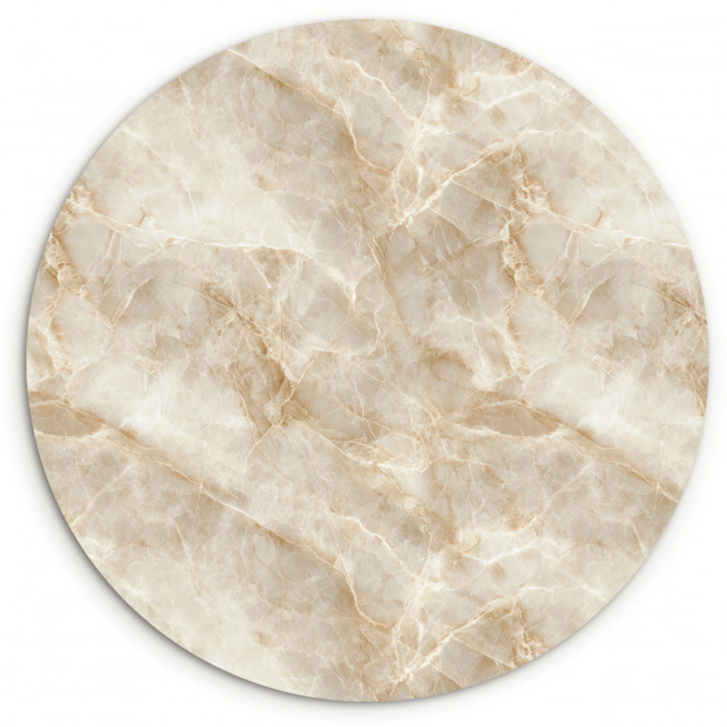 Lichtbeige - Onyx - Subtiel Wandcirkel kunststof plaat 5mm dik klein 188 -3d