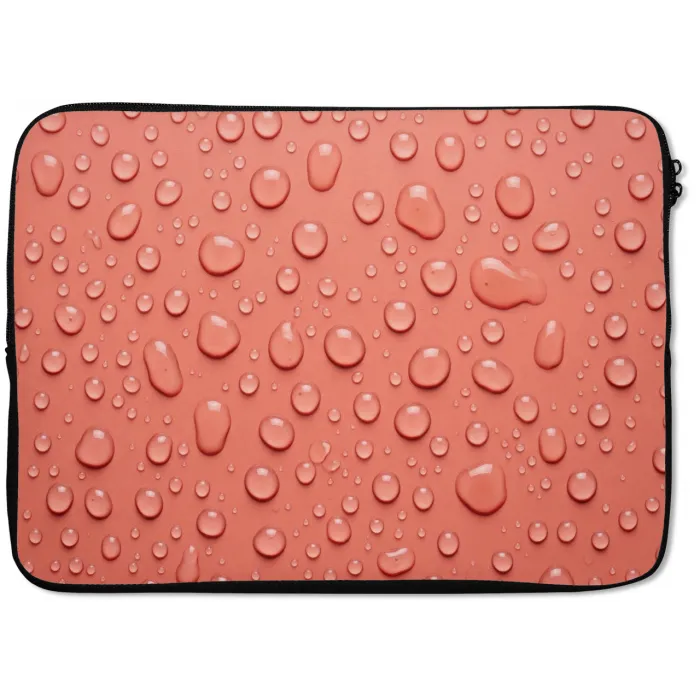 Water - Druppels - Roze laptophoes neopreen klein -zkaufland3dotto