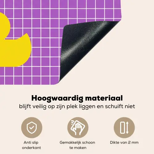 Tekst - Eend - Paars Inductie beschemer met haakjes klein -ky-onderkant-nl