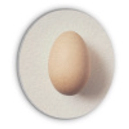 Ei - Beige - Ovaal - Egaal Akoestische PET Vilt - Rond klein -3d