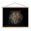 Tijger - Wilde dieren - Portret - Zwart - Dieren textielposter latten blank klein -3d