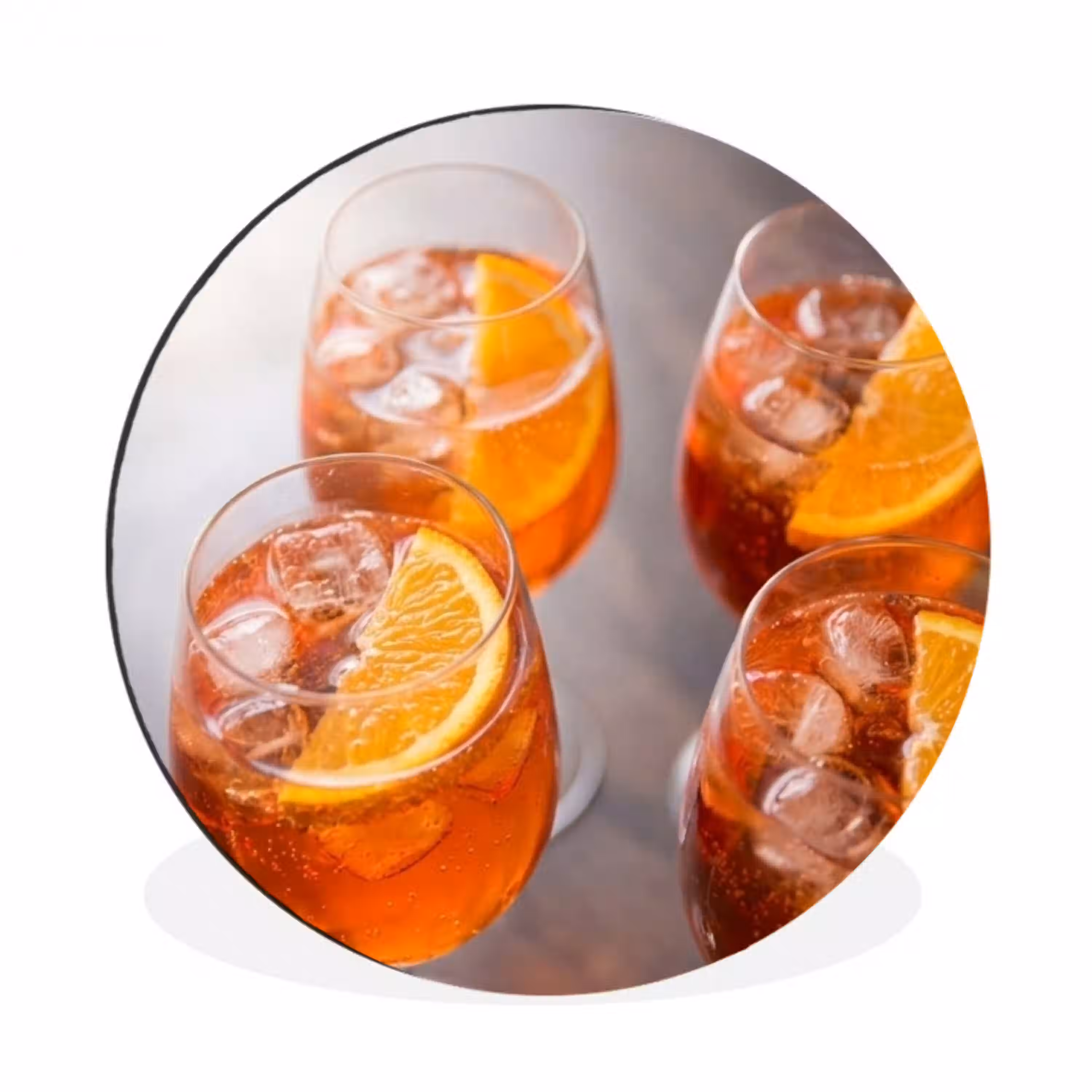 Drank - Sinaasappel - IJs - Zomer - Oranje Wandcirkel aluminium klein -3d