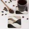 Golven - Abstract - Beige onderzetter kurk middel -sfeer2