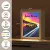 Gele raceauto - Kleurrijk - Neon Light Box met kabel (Kinderlampje) klein -USP_NL