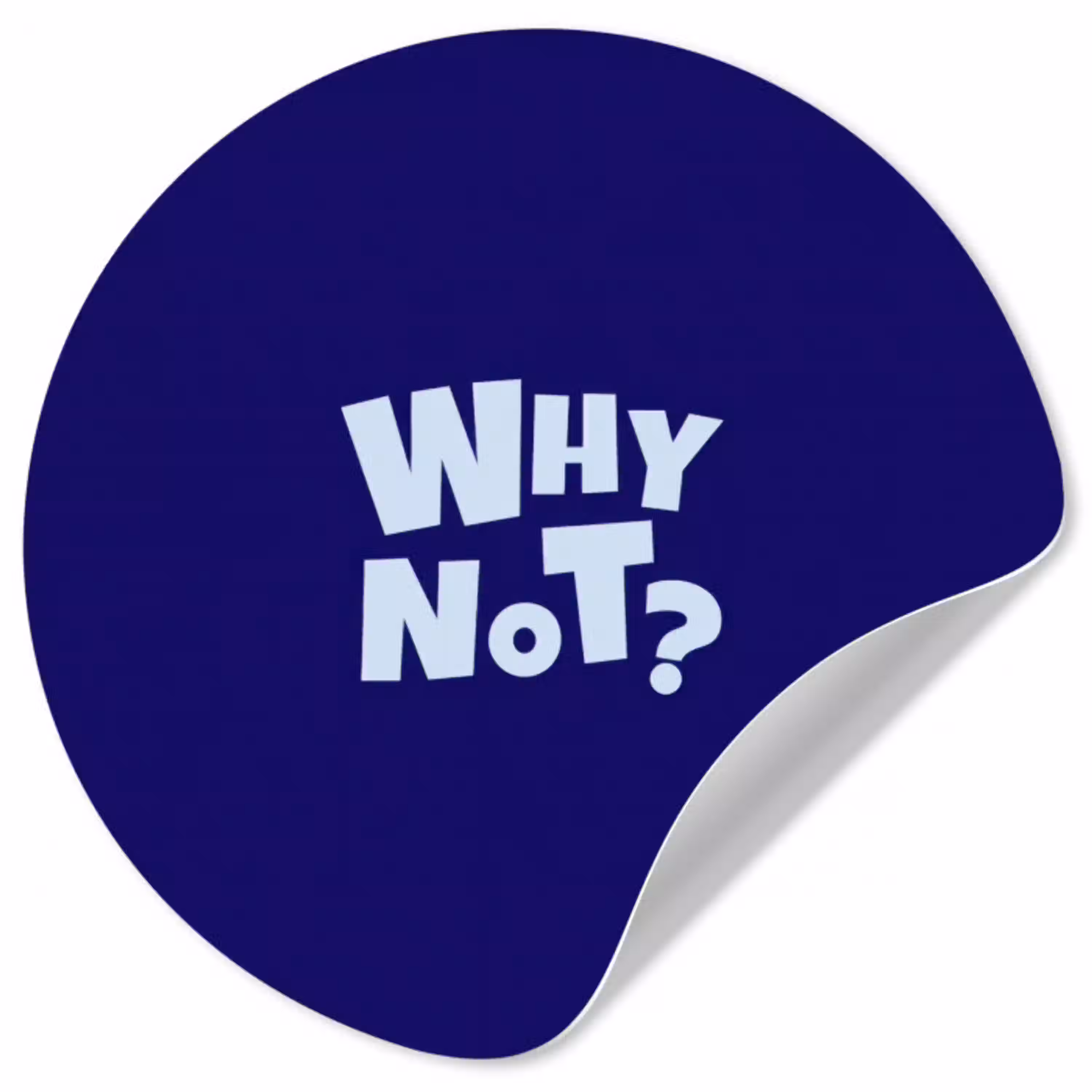 Blauw - Why not - Minimalistisch Wandcirkel behangsticker klein -3d