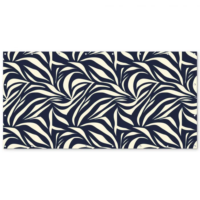 Bladvormen - Blauw - Patroon - Wit Balkonbeschermer Duitsland klein 596 -zz_3d