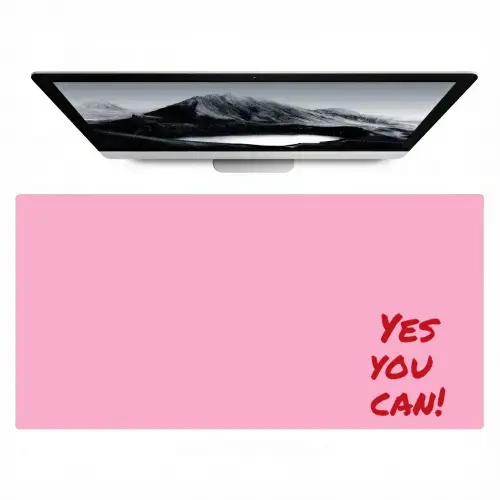 Yes you can do it - Rood - Roze Muismat XXL klein -zzz3d