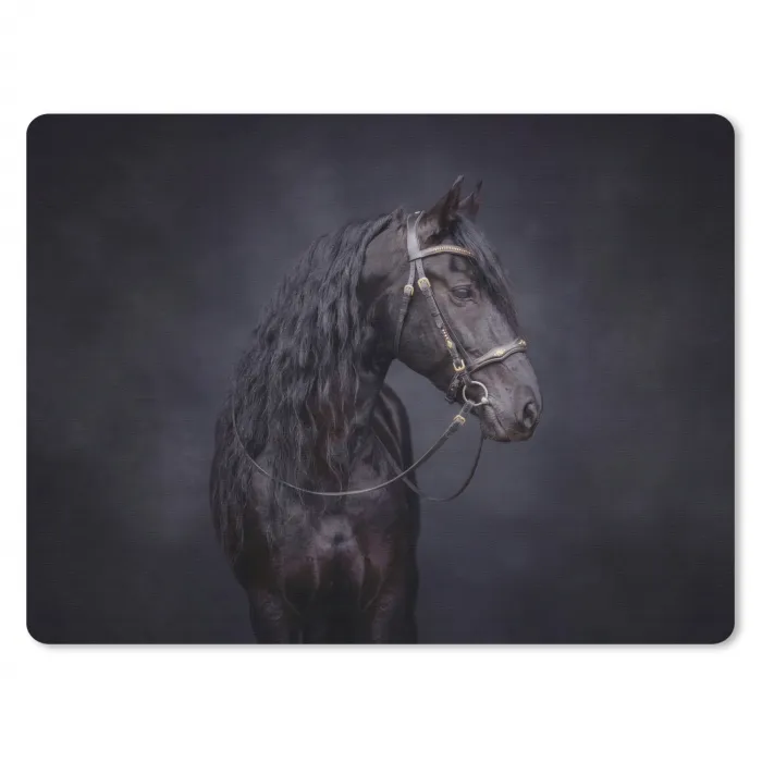 Portret - Paard - Donker muismat rubber klein -3d