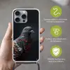 Duif - Bloemen - Zwart Hoesje iPhone 16 Pro Max met koord klein -sfeer2_NL