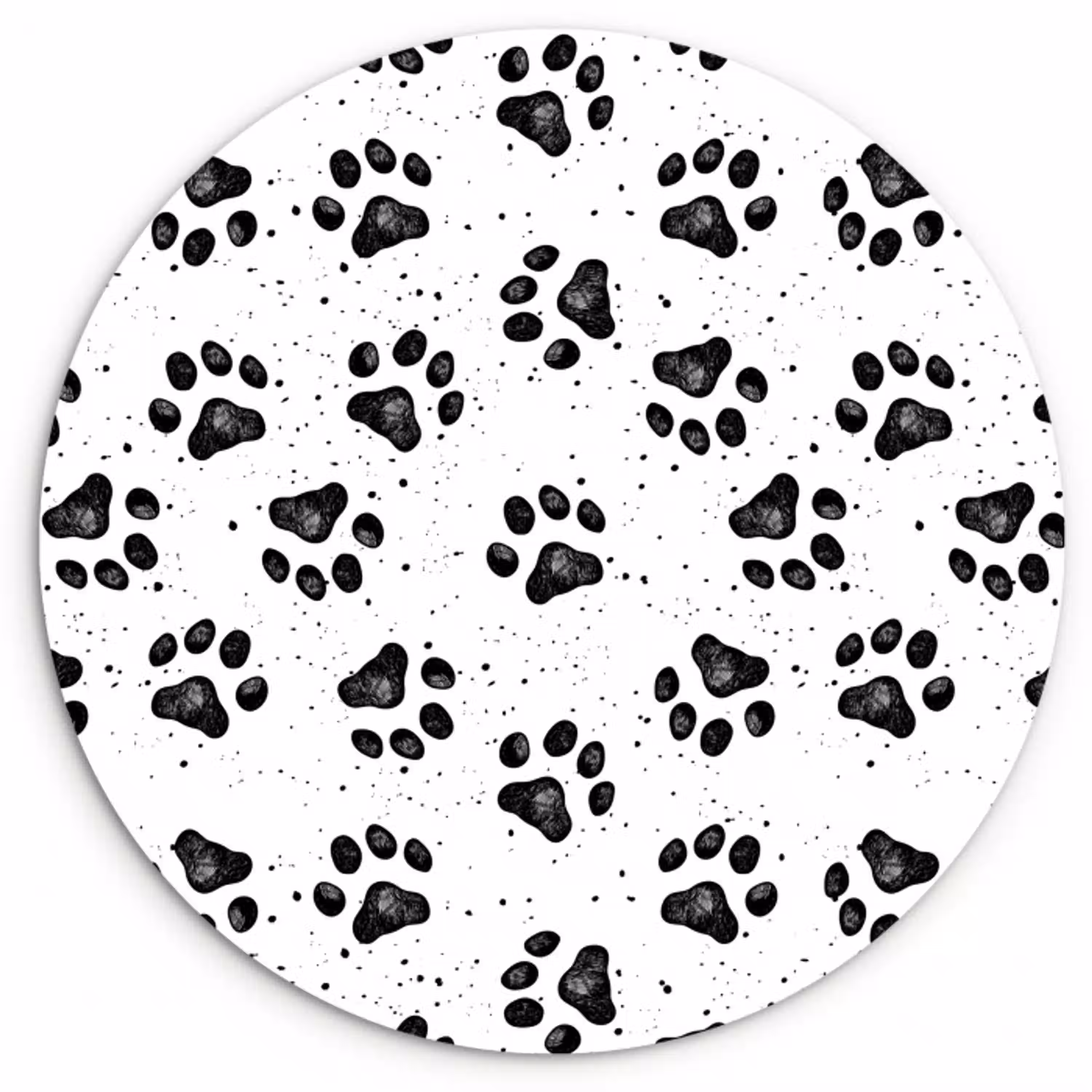 Paw - Pattern -Black Wandcirkel plexiglas klein 852 -3d