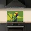 Papegaai - Groen - Snavel - Abstract keuken achterwand spatscherm klein -sfeer1