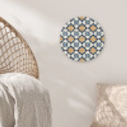 Klassiek - Geometrisch - Blauw Akoestische PET Vilt - Rond klein 838 -sfeer4
