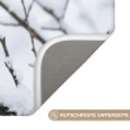 Roodborstje - Tak - Sneeuw - Winter - Levendig Badmat klein -USP_AntislipDE