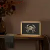 Goud - Krab - Dieren - Zwart Light Box met kabel (Tafellamp) klein -sfeer4