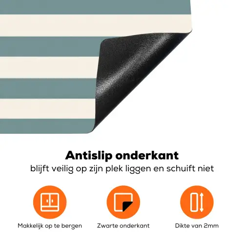 Strepen - Modern - Blauw Inductie beschermer vinyl 3mm klein 276 -zzzzzzz-td-onderkant