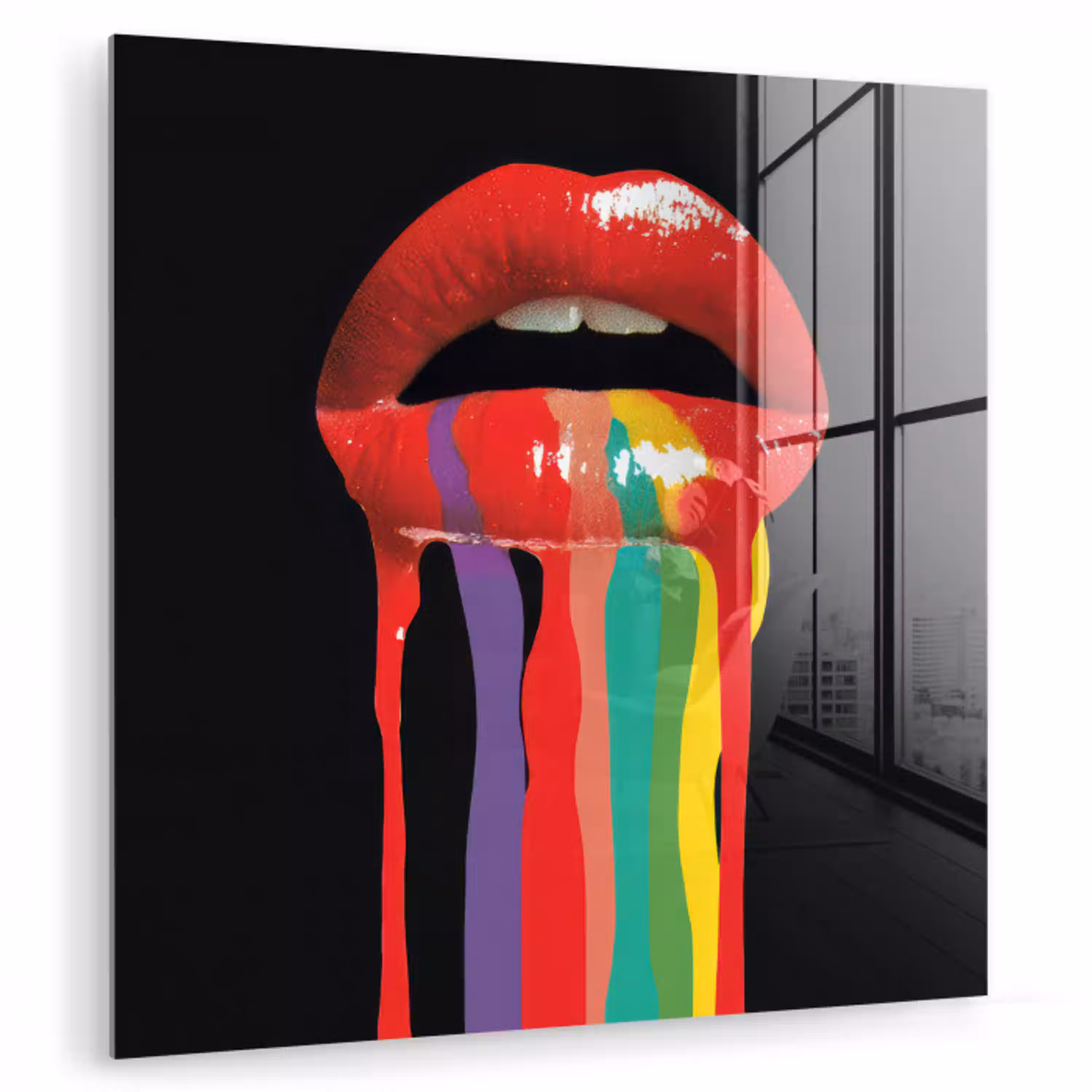 Lippen - Kleuren - Zwart plexiglas 5mm klein -zzzproduct_nieuw
