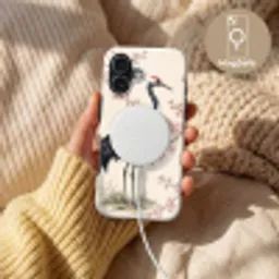 Aziatisch - Kraanvogel - Beige Toughcase MagSafe Apple iPhone 17 klein -USP_MagsafeV